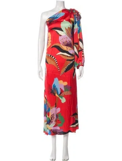 Pre-owned Farm Rio Floral Print Long Dress In Multi