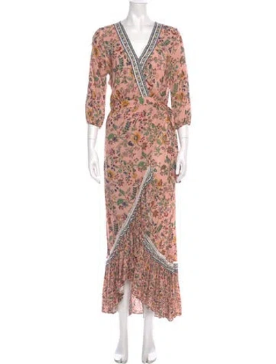 Pre-owned Farm Rio Floral Print Long Dress In Multi