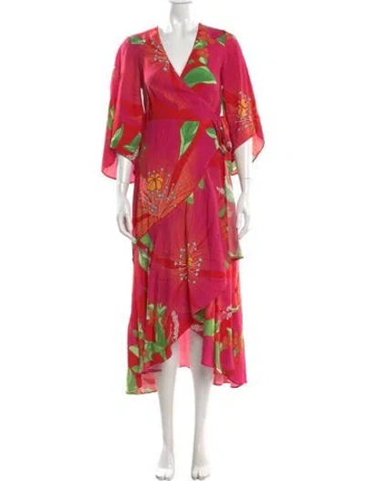 Pre-owned Farm Rio Floral Print Long Dress In Multi