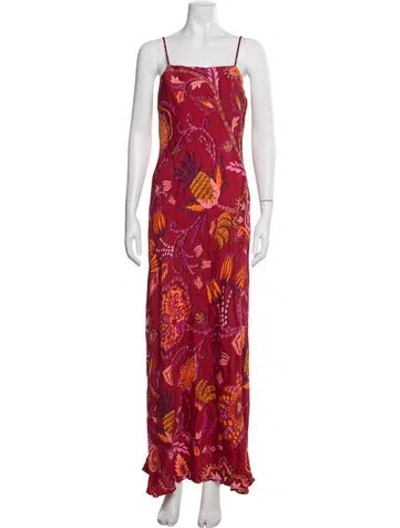 Pre-owned Farm Rio Floral Print Long Dress In Multi