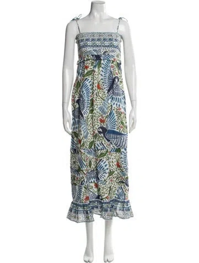 Pre-owned Farm Rio Floral Print Long Dress In Multi
