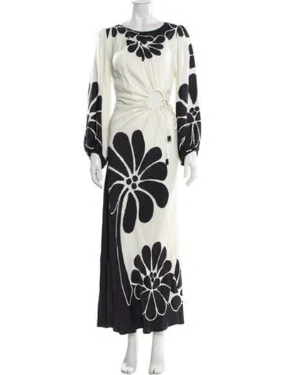 Pre-owned Farm Rio Floral Print Long Dress In Multi