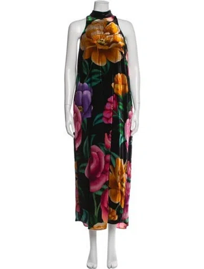 Pre-owned Farm Rio Floral Print Long Dress In Multi