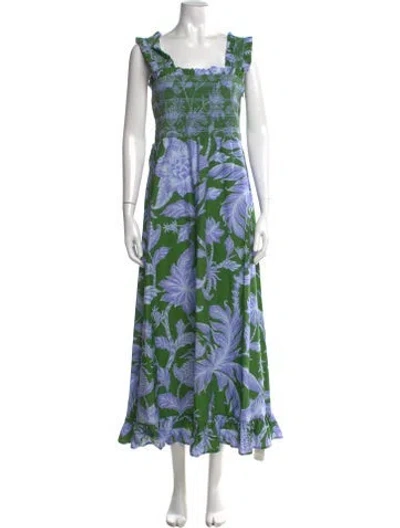 Pre-owned Farm Rio Floral Print Long Dress In Multi