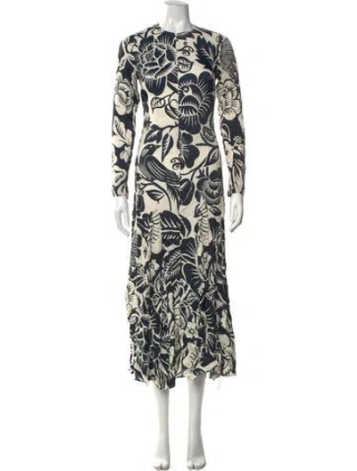 Pre-owned Farm Rio Floral Print Long Dress In Multi