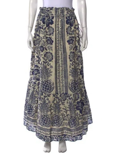 Pre-owned Farm Rio Floral Print Long Dress In Neutral