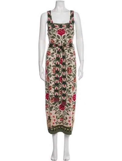 Pre-owned Farm Rio Floral Print Long Dress W/ Tags In Multi