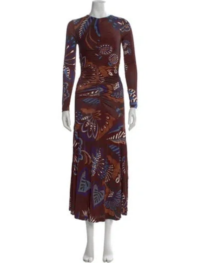 Pre-owned Farm Rio Floral Print Long Dress W/ Tags In Multi