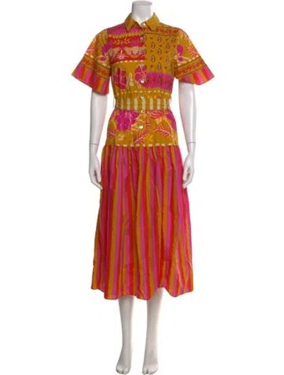 Pre-owned Farm Rio Floral Print Long Dress W/ Tags In Multi