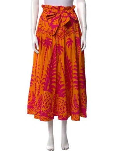Pre-owned Farm Rio Floral Print Long Skirt In Multi