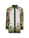 Farm Rio Multicolor Long-sleeved Shirt With Classic Collar And All-over Floral Print In Fabric Woman