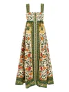 Farm Rio Tapestry Sand Maxi Dress In Garden Tapestry Sand In Green
