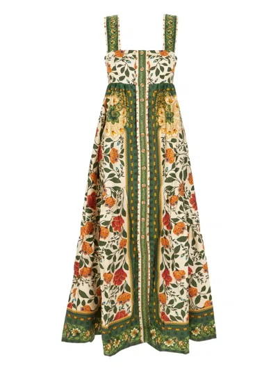 FARM RIO FLORAL-PRINT MAXI DRESS