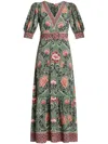 Farm Rio Arabesque Floral Maxi Dress In Grün