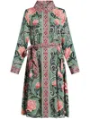 Farm Rio Floral-print Midi Dress In Grün