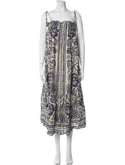 Pre-owned Farm Rio Floral Print Midi Length Dress