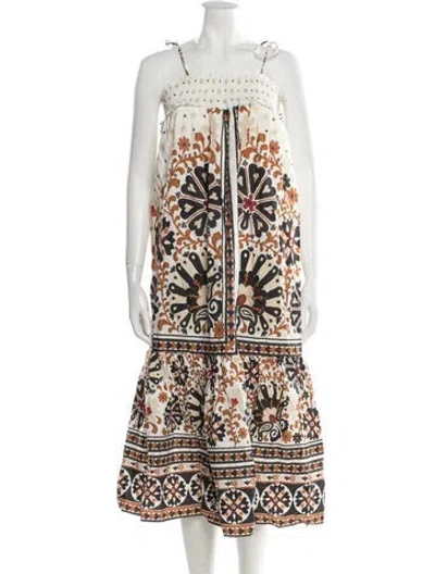 Pre-owned Farm Rio Floral Print Midi Length Dress In Multi