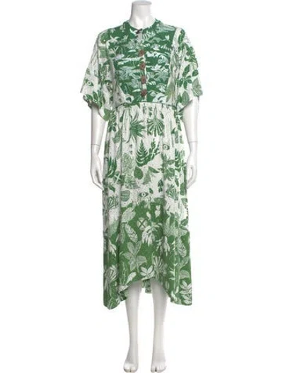 Pre-owned Farm Rio Floral Print Midi Length Dress In Multi