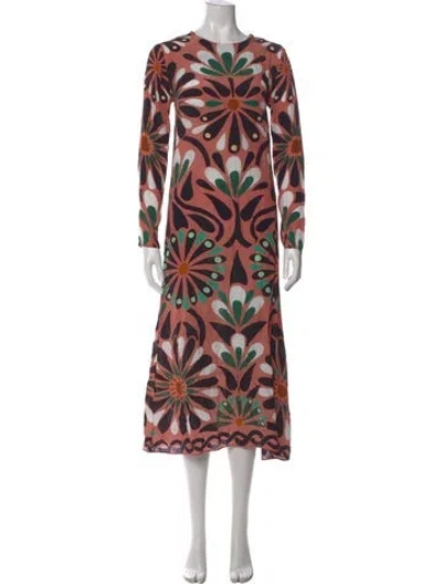 Pre-owned Farm Rio Floral Print Midi Length Dress In Multi