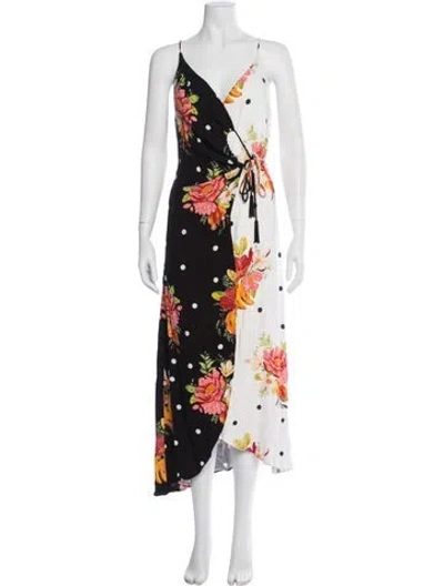 Pre-owned Farm Rio Floral Print Midi Length Dress In Multi