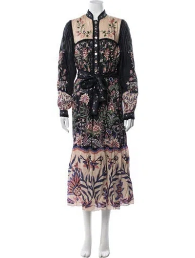 Pre-owned Farm Rio Floral Print Midi Length Dress In Multi
