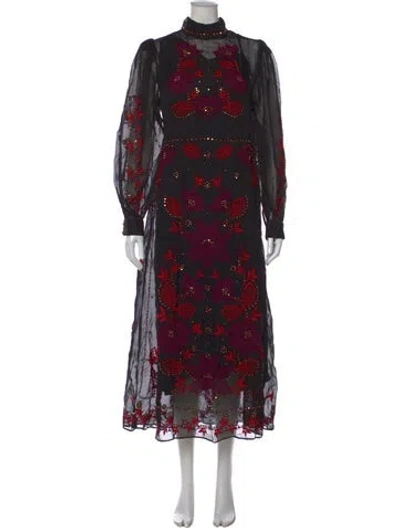 Pre-owned Farm Rio Floral Print Midi Length Dress In Multi