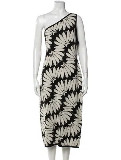 Pre-owned Farm Rio Floral Print Midi Length Dress In Neutral
