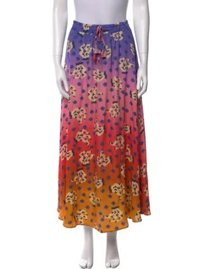 Pre-owned Farm Rio Floral Print Midi Length Skirt In Multi