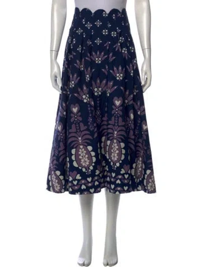 Pre-owned Farm Rio Floral Print Midi Length Skirt In Multi