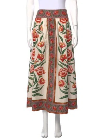 Pre-owned Farm Rio Floral Print Midi Length Skirt In Multi