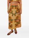 Farm Rio Floral-print Midi Skirt In Multi