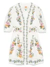 Farm Rio Off-white Sweet Bloom Dreamscape Organic Cotton Mini Dress