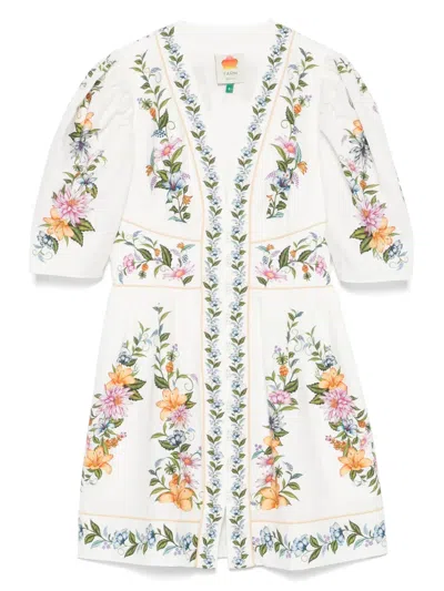 FARM RIO FLORAL-PRINT MINI DRESS