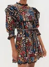 Farm Rio Jujus Garden Black Mini Dress Jujus Garden Black In Multi