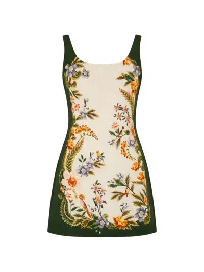 Farm Rio Sand Nature Square Neck Mini Dress In Multi