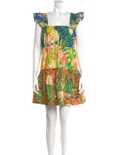 Pre-owned Farm Rio Floral Print Mini Dress In Multi