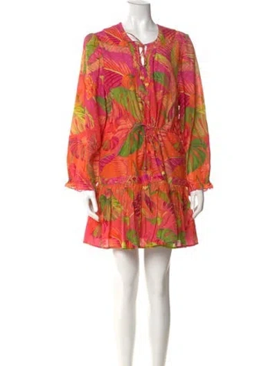 Pre-owned Farm Rio Floral Print Mini Dress In Multi