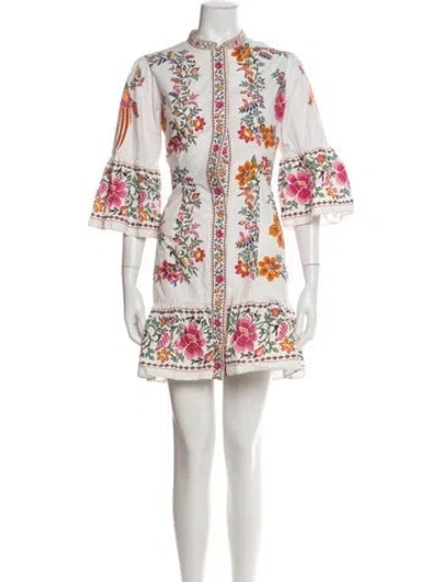Pre-owned Farm Rio Floral Print Mini Dress In Multi