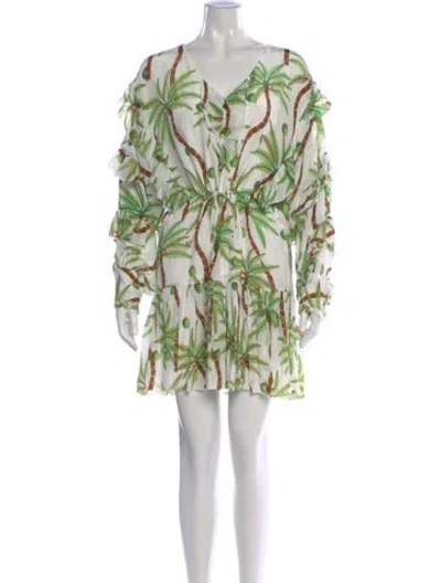 Pre-owned Farm Rio Floral Print Mini Dress In Multi