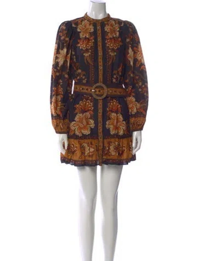 Pre-owned Farm Rio Floral Print Mini Dress In Multi