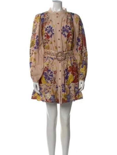 Pre-owned Farm Rio Floral Print Mini Dress In Multi