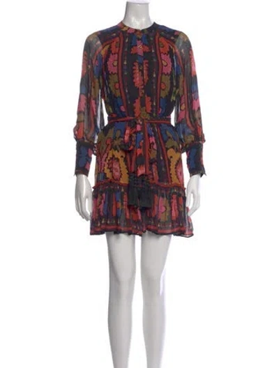 Pre-owned Farm Rio Floral Print Mini Dress In Multi