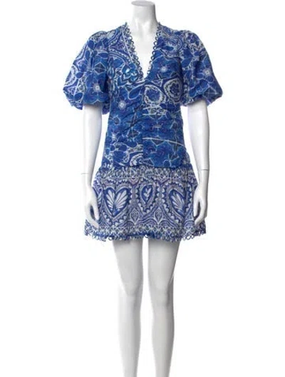 Pre-owned Farm Rio Floral Print Mini Dress In Multi