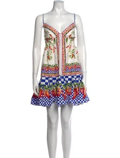 Pre-owned Farm Rio Floral Print Mini Dress In Multi