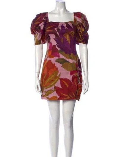 Pre-owned Farm Rio Floral Print Mini Dress In Multi