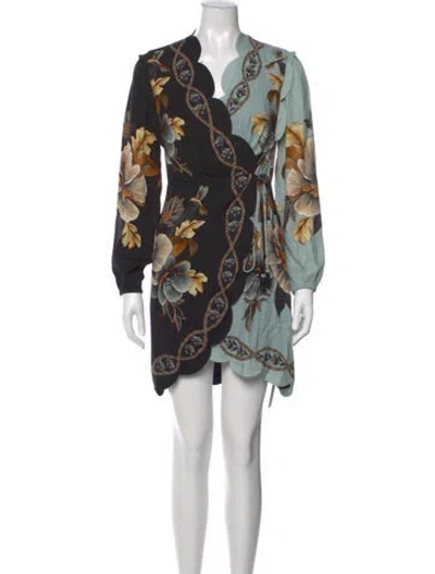 Pre-owned Farm Rio Floral Print Mini Dress In Multi