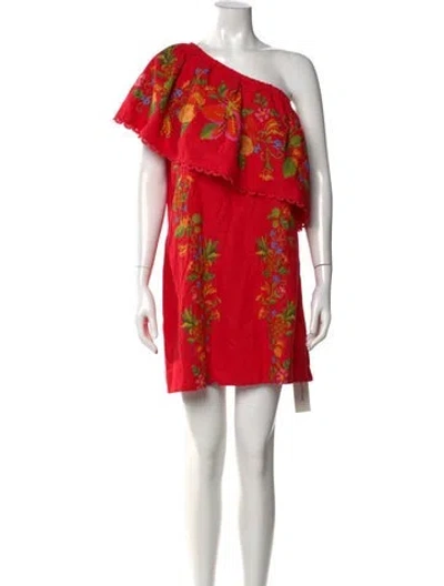 Pre-owned Farm Rio Floral Print Mini Dress In Multi