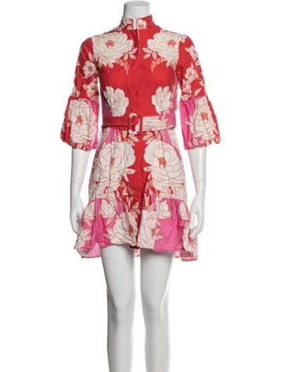 Pre-owned Farm Rio Floral Print Mini Dress In Multi