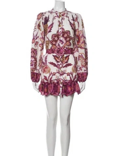 Pre-owned Farm Rio Floral Print Mini Dress In Multi