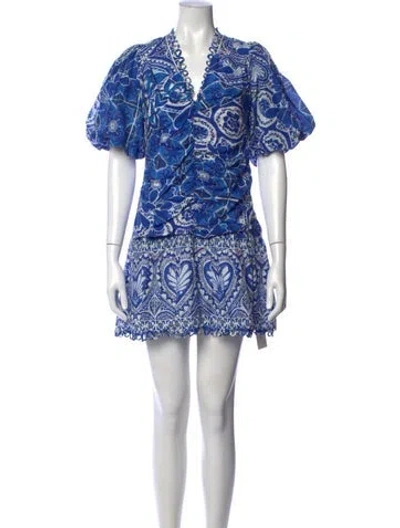 Pre-owned Farm Rio Floral Print Mini Dress In Multi